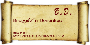 Bragyán Domonkos névjegykártya